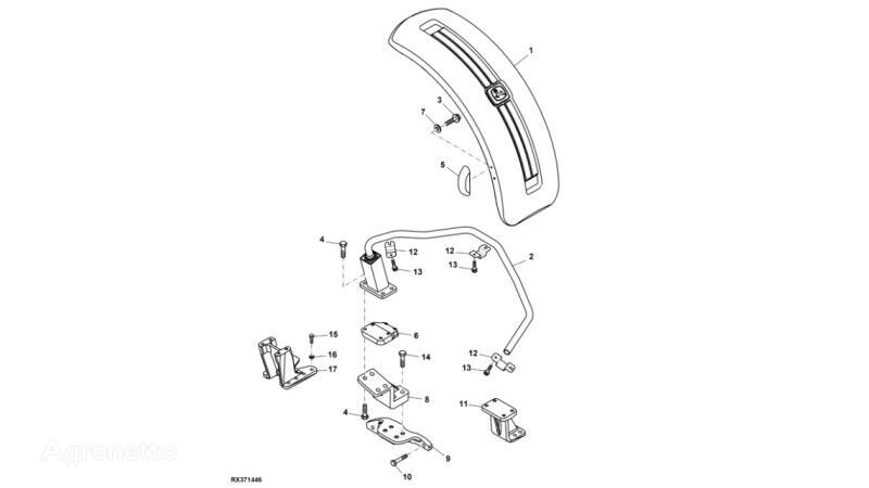 guardabarro para John Deere 8345R tractor de ruedas