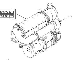 silenciador Case 48108098 48108098 para escavadora Case CX210D CX230D CX240D CX245D CX250D CX290D