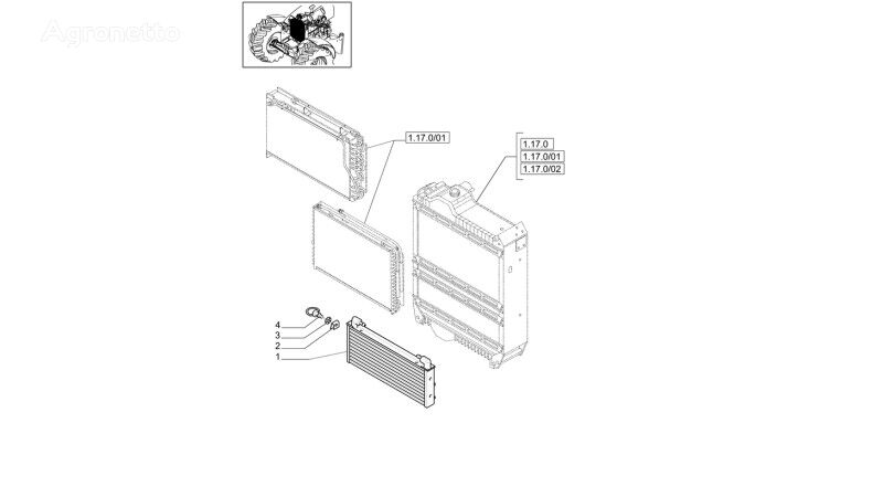 refroidisseur d'huile pour tracteur à roues New Holland T6010