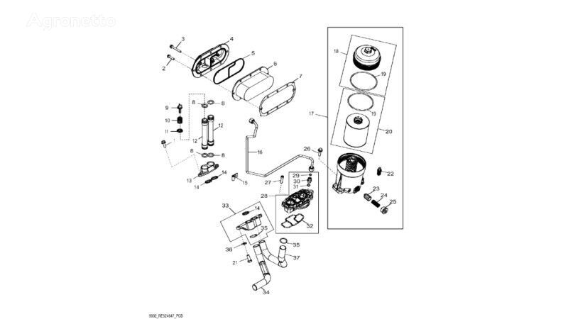 oliefilter voor John Deere 8345R wielen trekker