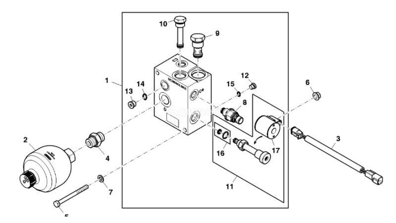 John Deere 960 ベイラーのためのElekt. zawór proporcjonalny DC217716 その他の電気スペア部品