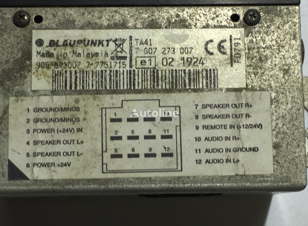 Amplificator Audio for Blaupunkt TA41 Scania 607 273 007 truck