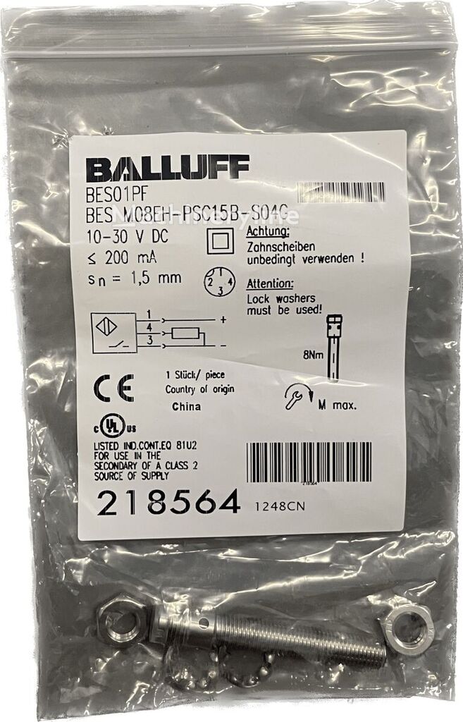 Balluff Induktive Standardsensoren mit Vorzugstypen BES M08EH-PSC15B-S04 dành cho thiết bị công nghiệp - Machineryline