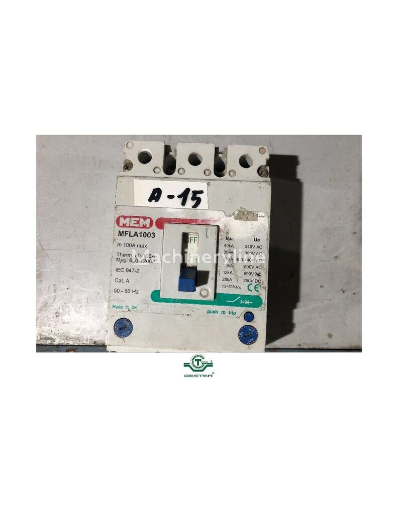 Interruptor automático general MEM MFLA 1003 لـ مُعدات إعادة التدوير