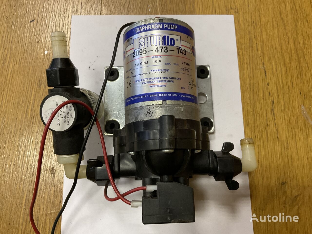 SHURflo PUMP SHURFLO 2095473143 Diaphragm Water Pump Toilet 10,6 l/min 24V Bu 2095-473-143 pentru autobuz Neoplan