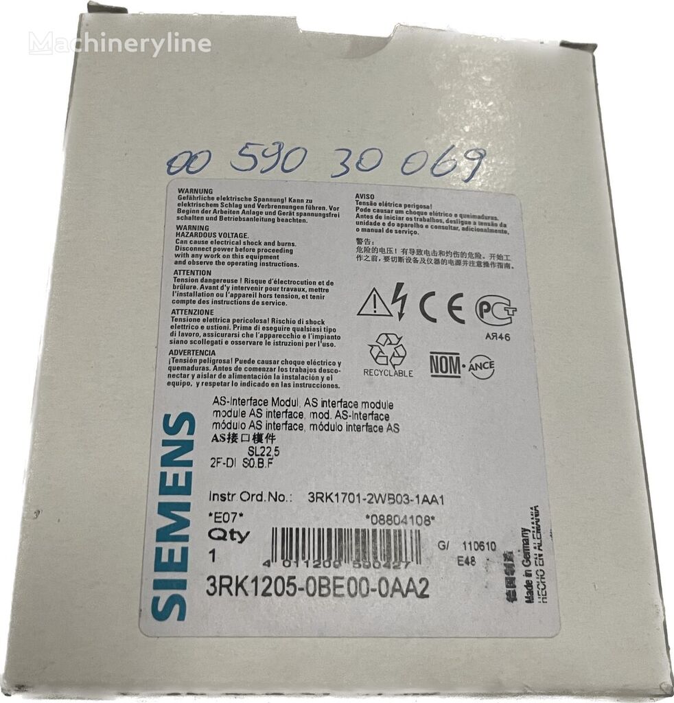 Modul Siemens ASIsafe 3RK1205-0BE00-0AA2 para maquinaria industrial