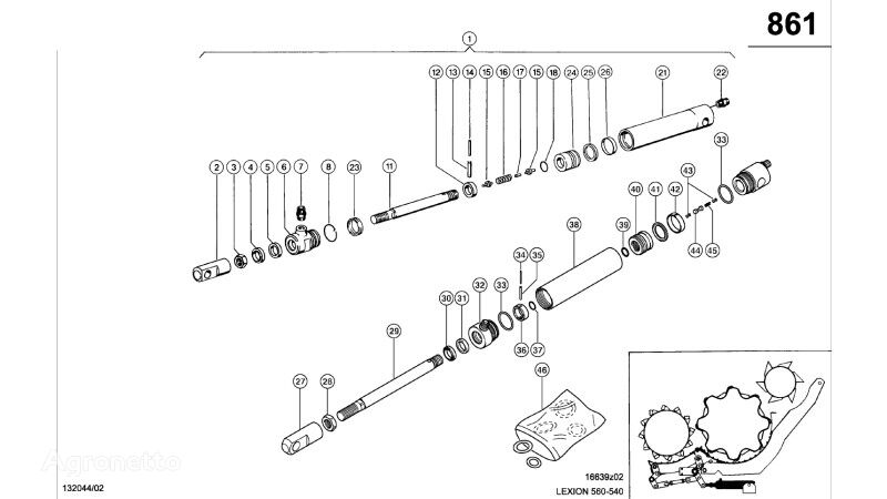 GŁOWICA CYLINDRA  Claas (Siłownik hydr. przestaw 0000858350 dành cho máy gặt đập liên hợp Claas Lexion 560