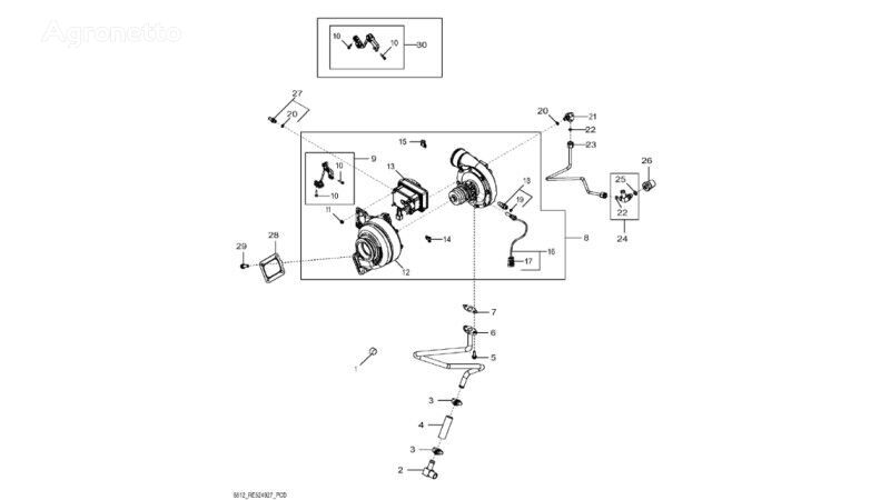 Obudowa RE538121 annen reservedel til drivstoffsystem for John Deere 8345R hjul traktor