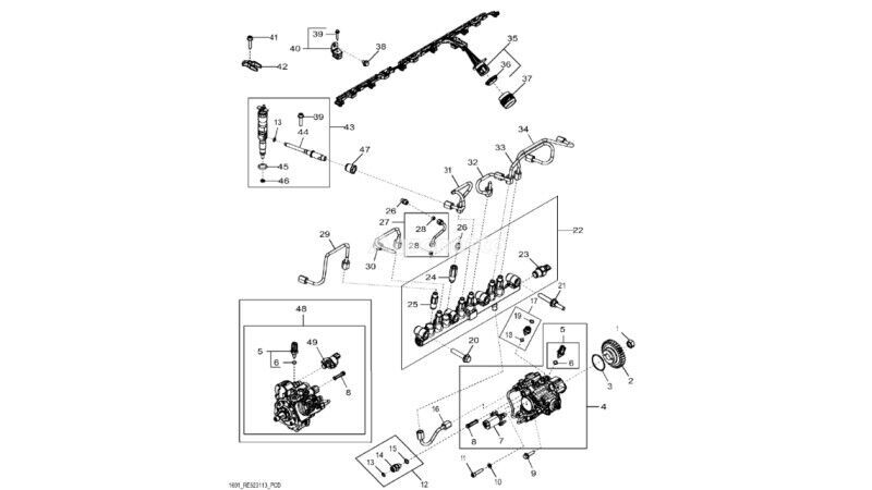 Zawór nadmiarowy  RE524529 other fuel system spare part for John Deere 8345R wheel tractor