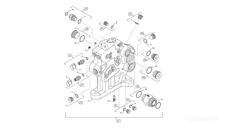 Zawór zwrotny 254851A1 ander hydraulisch onderdeel voor New Holland T6090 T6070   wielen trekker