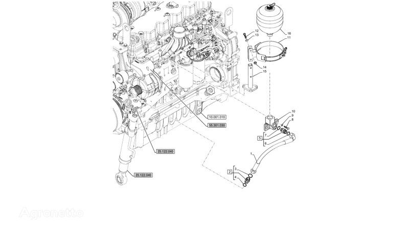 Hydroakumulator  47388775 ander hydraulisch onderdeel voor New Holland T6070  wielen trekker