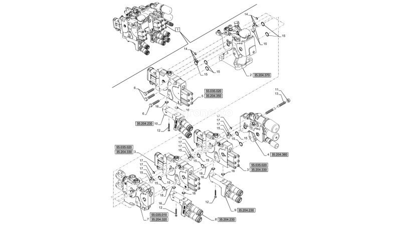 Sekcja zaworu hydr 87607904 sonstiges Ersatzteil Hydraulik für New Holland T6090 T6070 Radtraktor