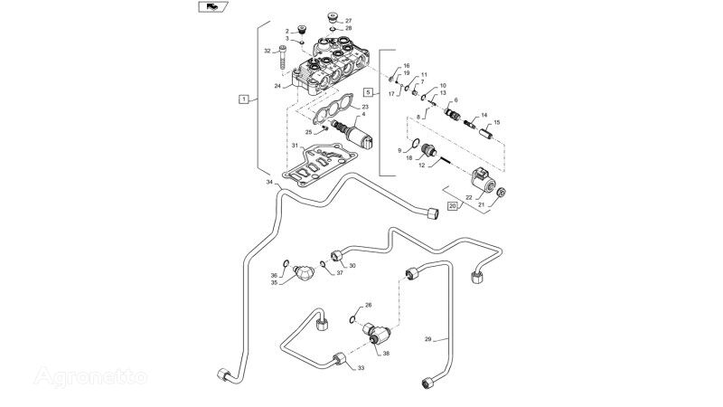 قطعة هيدروليكية أخرى Elektromagnes 84596434 لـ جرار بعجلات New Holland T6090