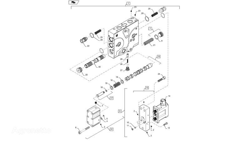 Sekcja zaworu hydr hyd valve section 47434186 other hydraulic spare part for New Holland T6090 wheel tractor