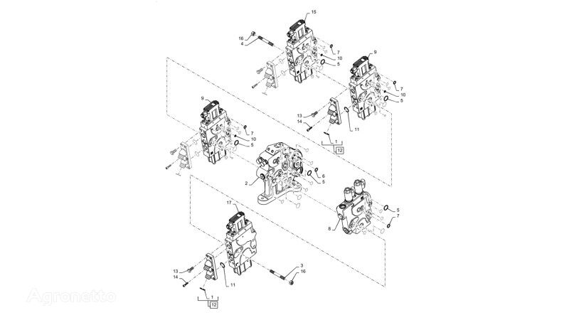 Sekcja zaworu hydr 87496186 other hydraulic spare part for New Holland T6090 wheel tractor