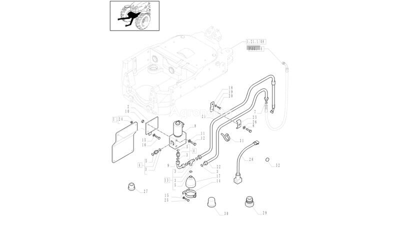 Hydroakumulator 0.75 47057602 voor New Holland T6010 T6090 T6070  wielen trekker