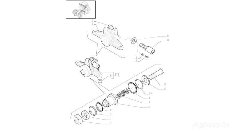 Sprężyna New Holland 55mm od x 128mm 5196266 per trattore gommato New Holland T6010 T6090 T6070