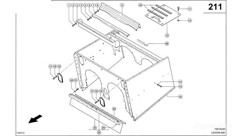 autres éléments fonctionnels OBUDOWA WYRZUTU   0007921640 pour moissonneuse-batteuse Claas Lexion 600