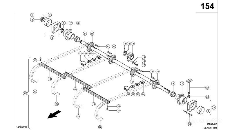 ŁAŃCUCH TRANSPORTOWY KPL.   0005179341 other operating parts for Claas Lexion 600  grain harvester