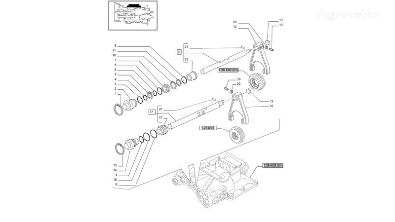 các bộ phận thao tác khác Pręt dành cho máy kéo bánh lốp New Holland T6010 T6090 T6070