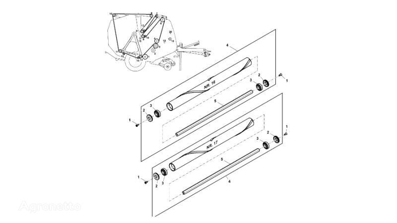 Pręt CC127376 CC127376 otras piezas de funcionamiento para John Deere 960 rotoempacadora