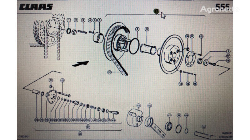 wariator other operating parts for Claas Lexion 580 grain harvester