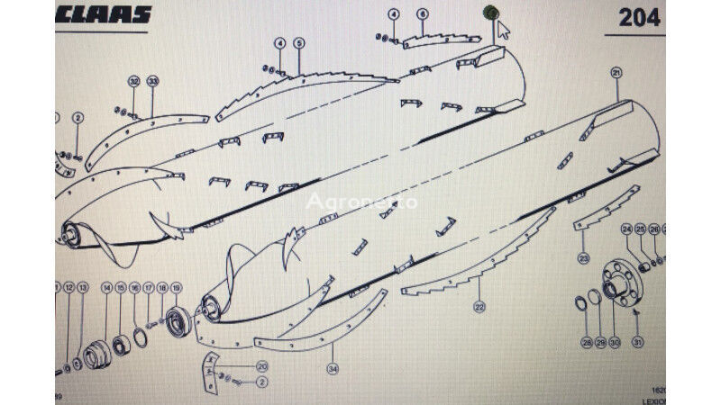 autres éléments fonctionnels rotor 00 pour moissonneuse-batteuse Claas Lexion 580