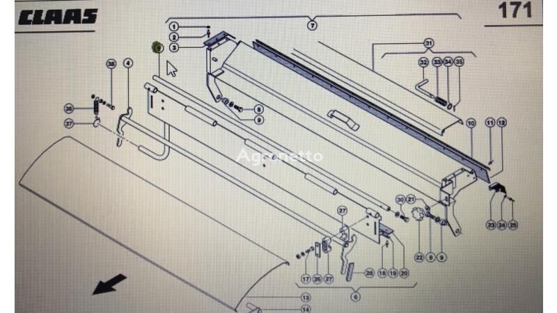 Claas Lexion leikkuupuimuri wałek podajnika zbożowego 00 muut käyttöosat - Agronetto
