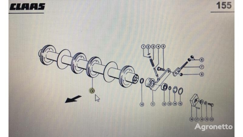 walec prowadzący 00 other operating parts for Claas Lexion 580 670 grain harvester