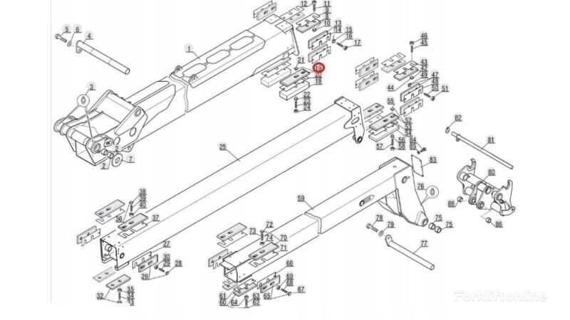 autres éléments fonctionnels Ślizgi Ramienia pour chariot élévateur Manitou