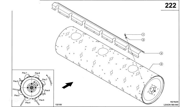 OSŁONA 0007770461 para Claas Lexion 560    cosechadora de cereales