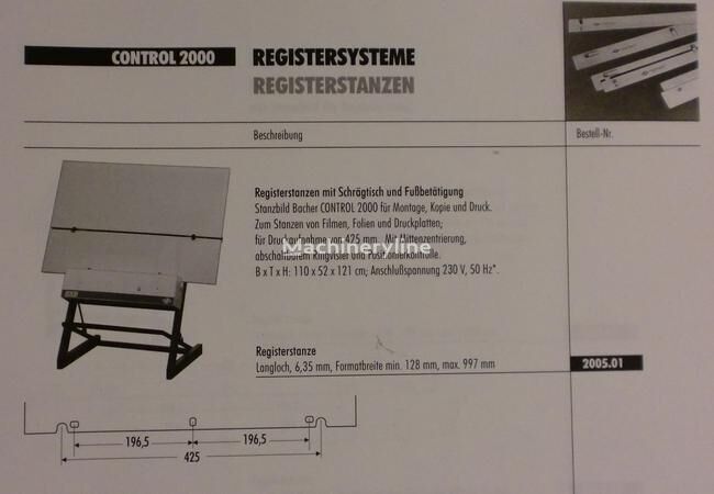 Heidelberg MO SM 72 painokone Plate punch  Beil 2005.01