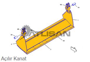 Açılır Kanat Caterpillar 2529051 para balde frontal