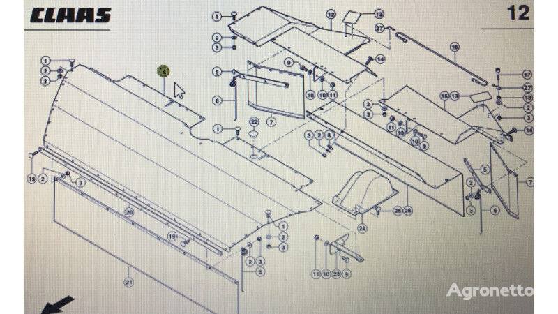 blacha osłony przedniej Claas 00 šienapjovės Claas  Corto