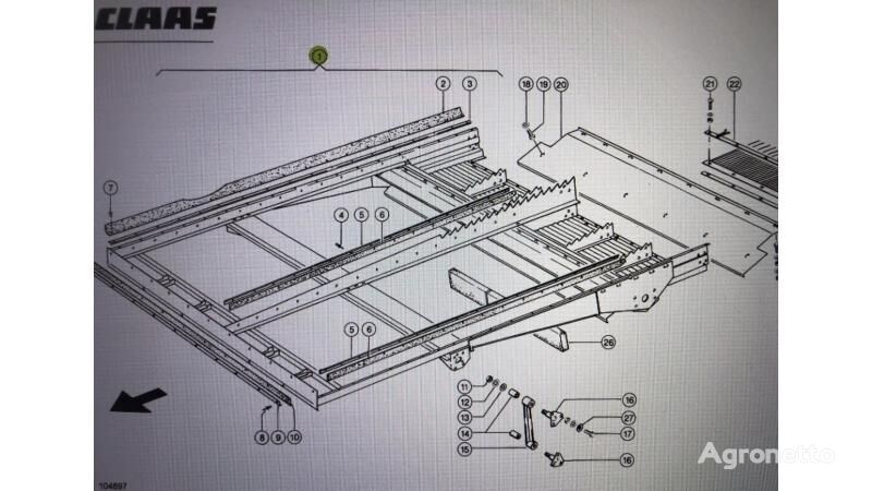Podłoga transportowa Claas 000 za Claas   Mega 370-340  kombajna za žito
