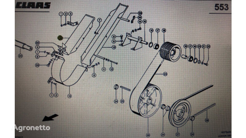 Prowadnica pasa Claas 00 0667 878 2 para Claas Lexion 580 670-640 770 cosechadora de cereales