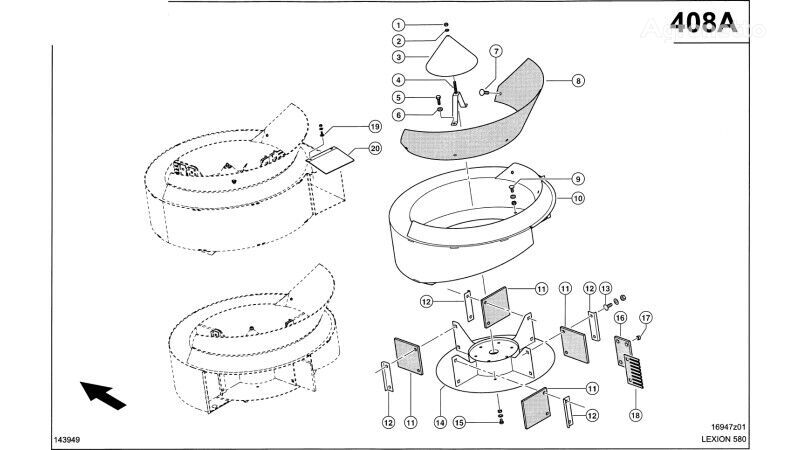 Rozdzielacz plew; wirnik Claas OBUDOWA 0007301270 for Claas Lexion 580  grain harvester