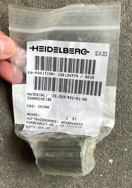 인쇄기계용 spare part ZD. 223-931-01-00 Toothed lock washer Heidelberg