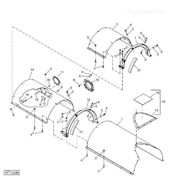 Flanets John Deere H206922 for John Deere grain harvester