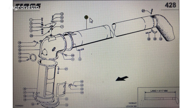 Rrura rozładowcza 00 sonstiges Ersatzteil Karosserie für Claas Lexion 580 600 630-620 760  Getreideernter