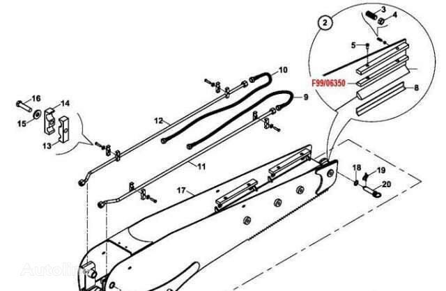 Pads Hidromek F99/06350, F99/06302, 020/11533 tüübi jaoks laadur-ekskavaatori Hidromek 102S, 102B