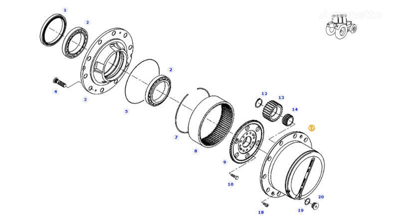 koło zębate przekładni  F930301020160 sonstiges Ersatzteil Aufhängung für Fendt 927 930 933 936 Radtraktor