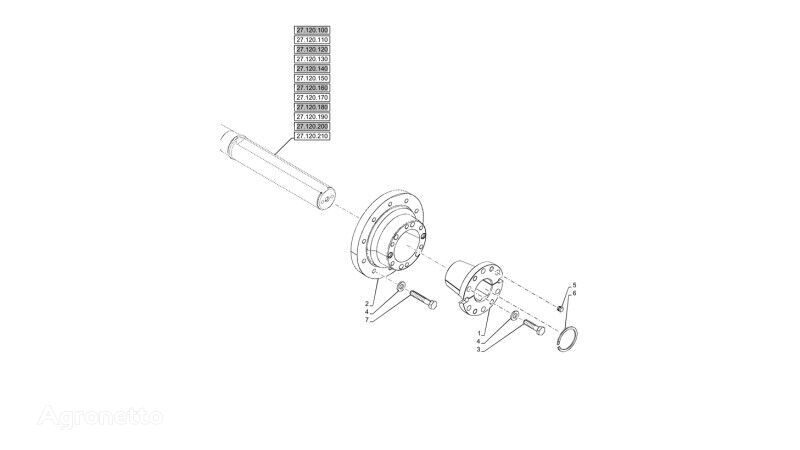 autre pièce détachée pour train de roulement Klin lock, silver 87645102 pour tracteur à roues New Holland T6070