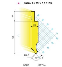 Oberwerkzeug 1010/A/75/0,8/10 EURAM pro kovoobr&aacute;běc&iacute;ho stroje