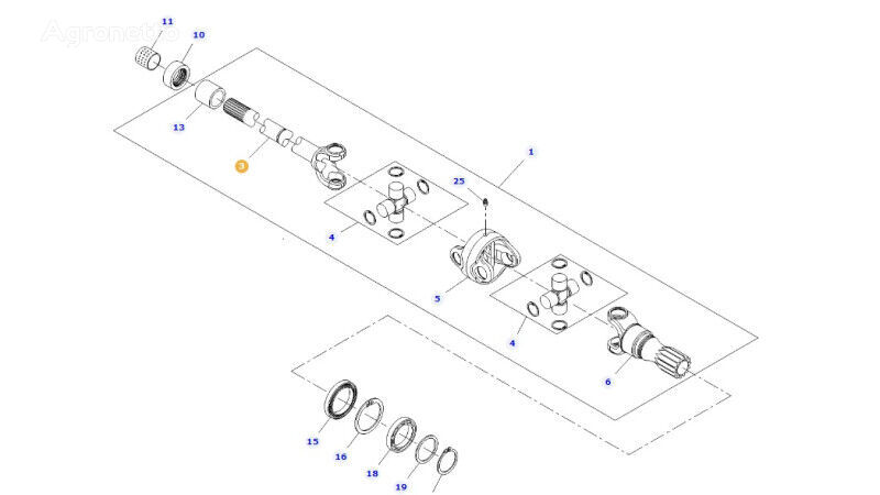 phụ tùng truyền động khác element centralny przegub dành cho máy kéo bánh lốp Fendt 828 S4 Vario