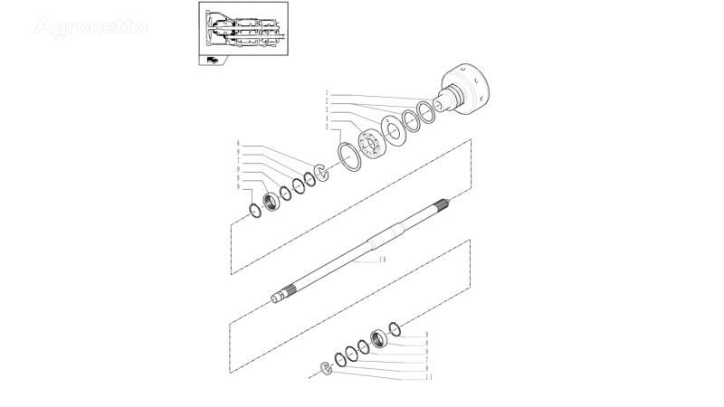 ostatné náhradné diely prevodovky Wałek sterujący 752mm l  87588697 na kolesového traktora New Holland T6010