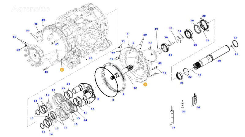 outra peça sobressalente da transmissão satelity  835150150073 para trator de rodas Fendt 828 S4 Vario