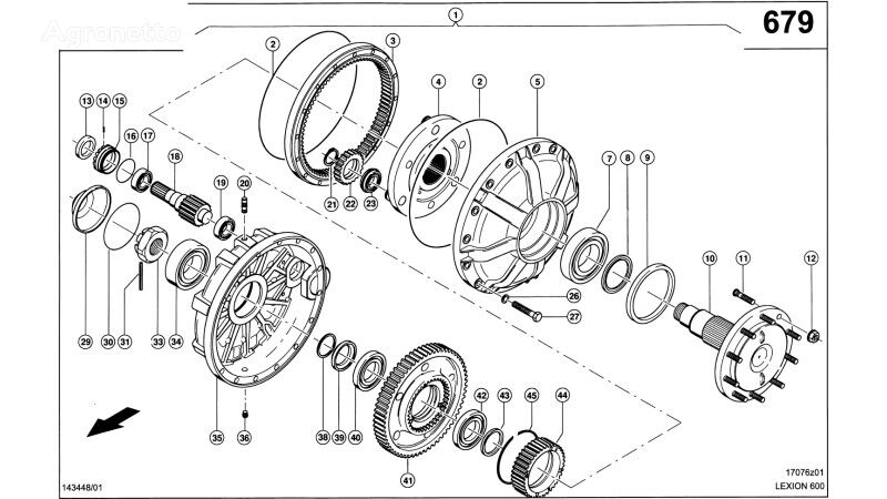 Claas Lexion 600 leikkuupuimuri WAŁ KOŁA Napęd jezdny  zwolnica planetar 0007757460 muu vaihteiston varaosa