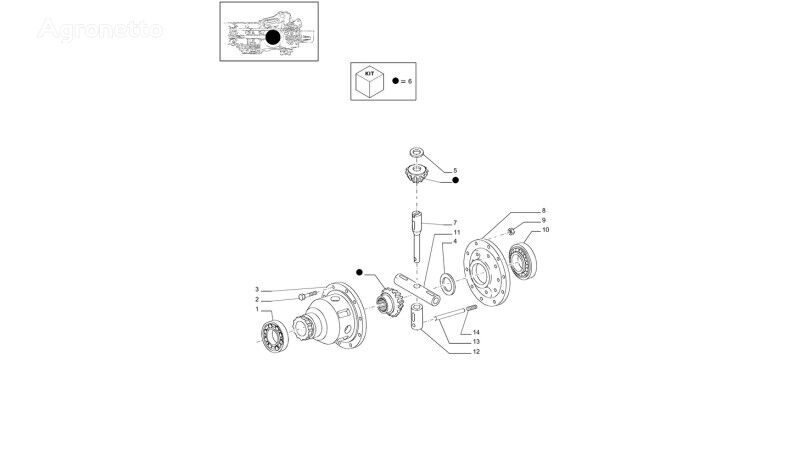 Zespol mech rozn 5198908 other transmission spare part for New Holland T6010 T6070   wheel tractor