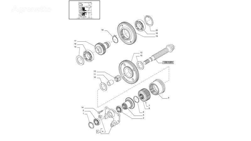 Tuleja 47125132 sonstiges Ersatzteil Getriebe für New Holland T6010 Radtraktor